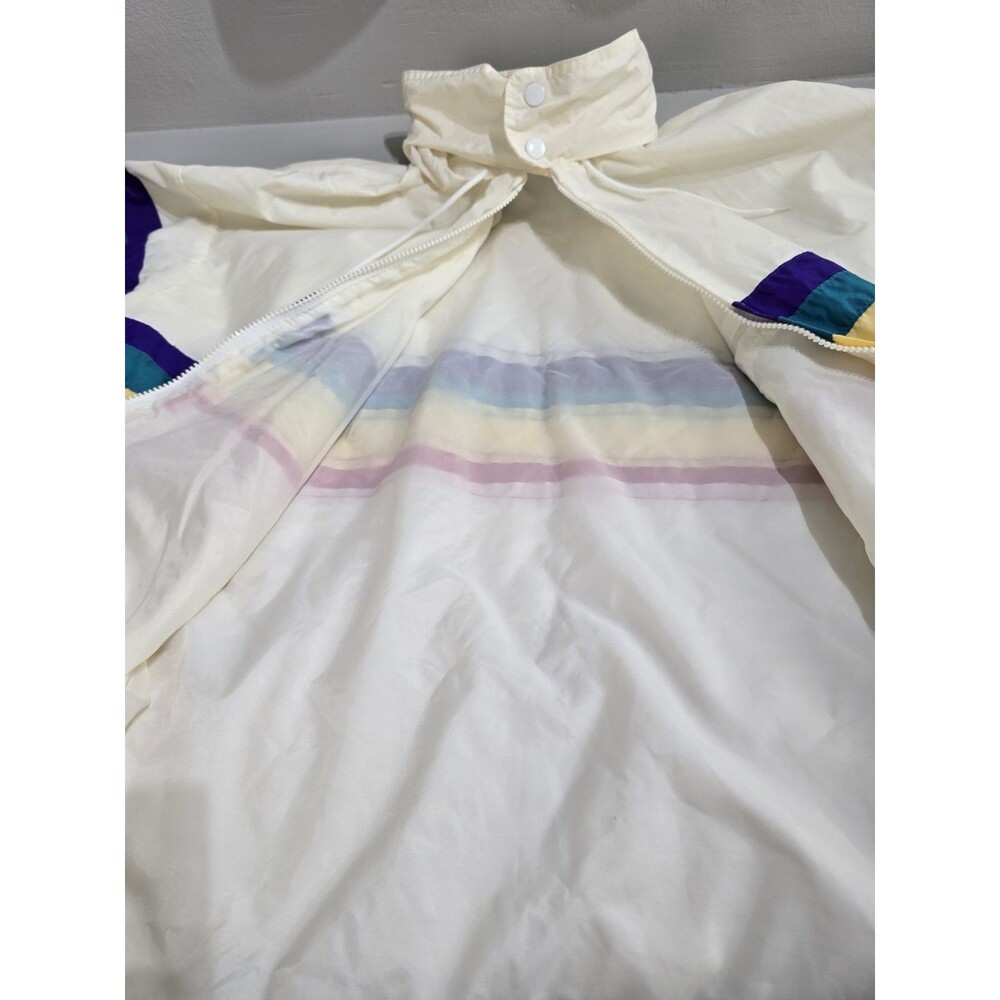 Vintage 80'S Arnold Palmer Golf Jacket 2 Pocket Mens XL Windbreaker Rainbow Hood - Picture 14 of 16